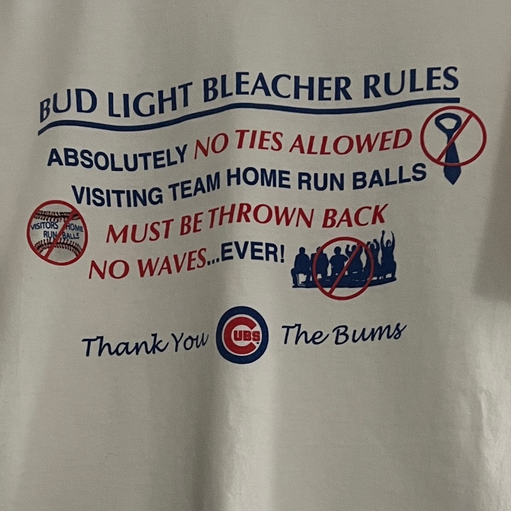 Chicago Cubs Bud Light Bleacher Rules T-shirt